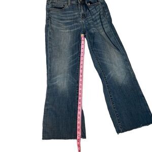 Blank NYC The Varick Women's Blue Medium-Wash Mid-Rise Cropped Raw Hem Jeans Siz